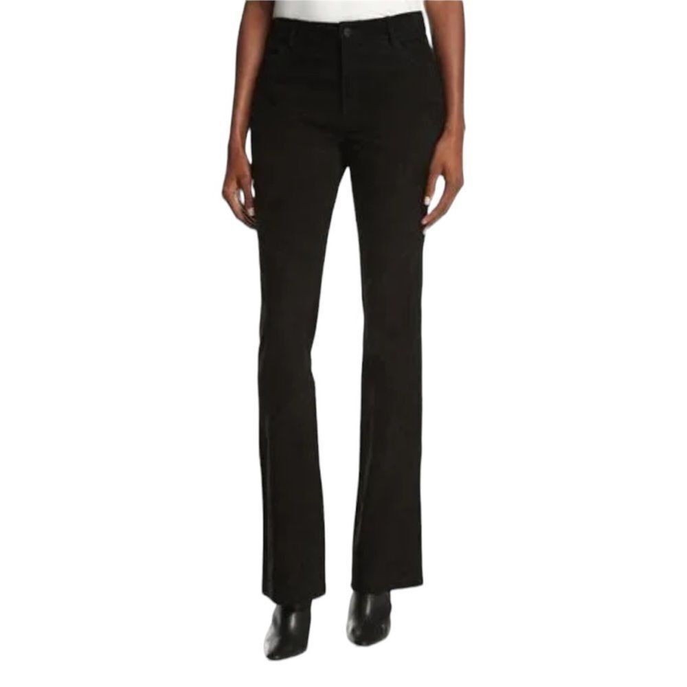NWT Lafayette 148 New York Thompson Bootcut Pants Black Cotton Size 6P